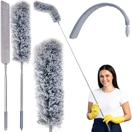 Teleskopický prachový kartáč 84-250 cm šedý