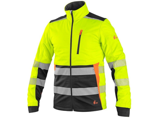 Bunda CXS BENSON výstražná softshell pánská