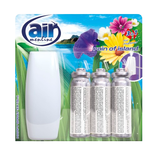 Air Menline sprej osvěžovač  3x15ml Rain of Island komplet