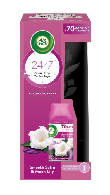 Airwick FreshMatic 250ml Jemný satén a M. Lilie KOMPLET