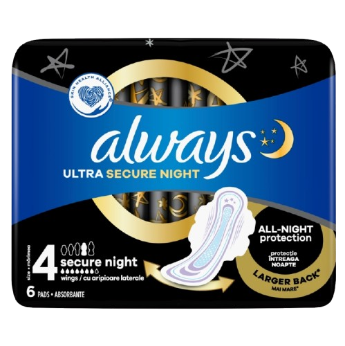 Always vložky Ultra Secure Night, 6ks