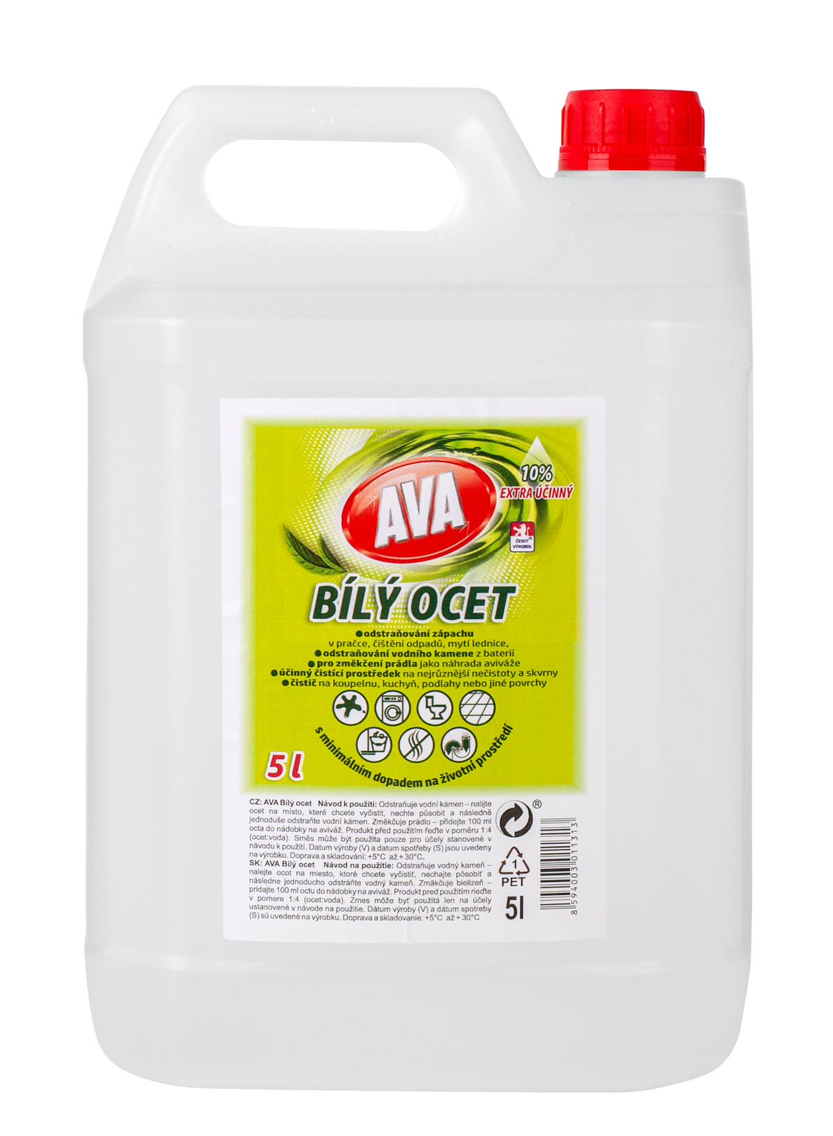 AVA Bílý ocet 10% 5L