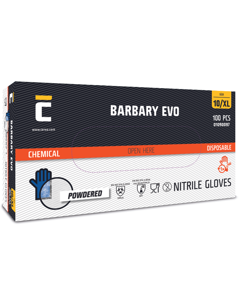 BARBARY EVO nitril rukavice pudr. -