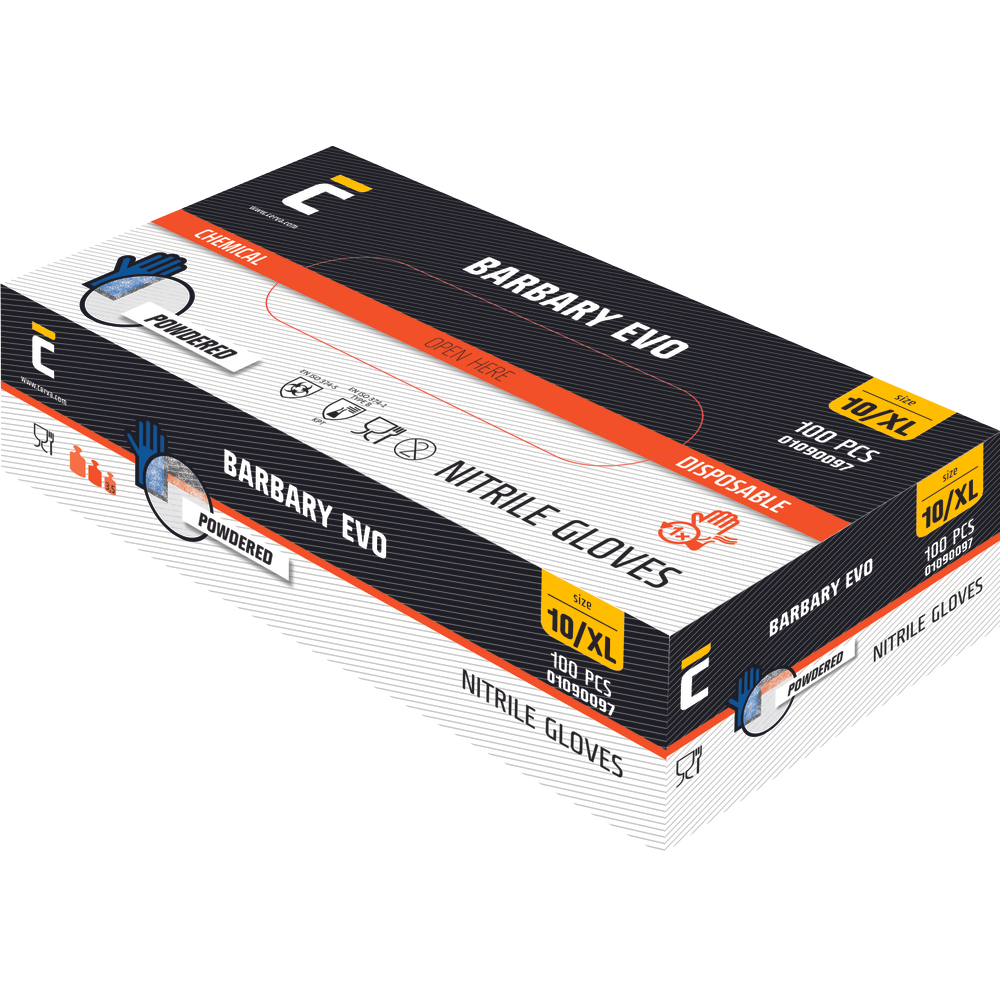 BARBARY EVO nitril rukavice pudr. -