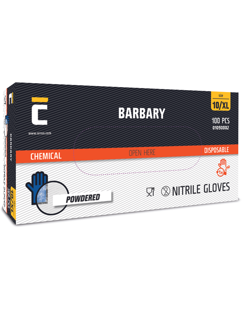 BARBARY rukavice JR nitrilové pudr. -
