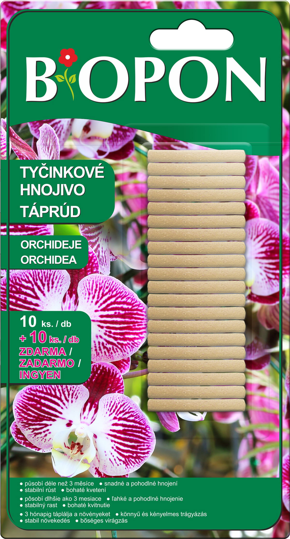 Bopon hnojivové tyčinky na Orchidea 10ks