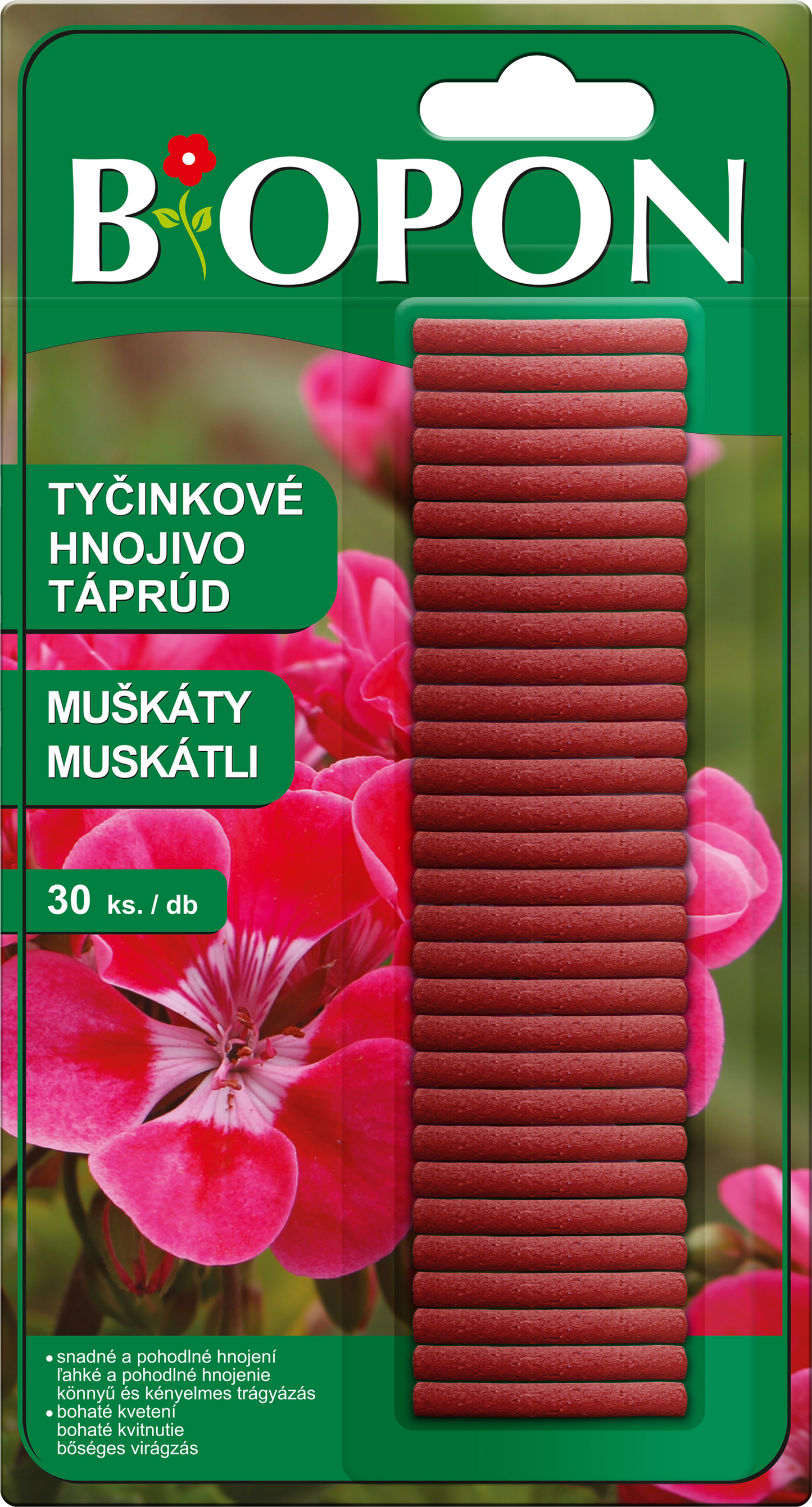 Bopon hnojivové tyčinky Pelargonie 30ks (muškáty)