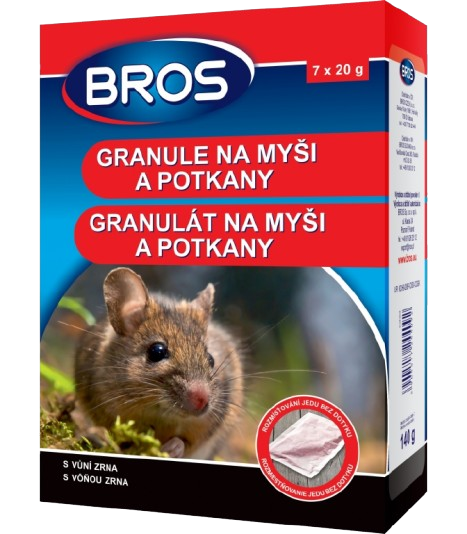 BROS granule na myši, krysy a potkany 140g