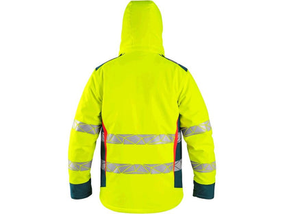 Bunda CXS BEDFORD WINTER výstražná zimní pánská softshell žluto-petrolová