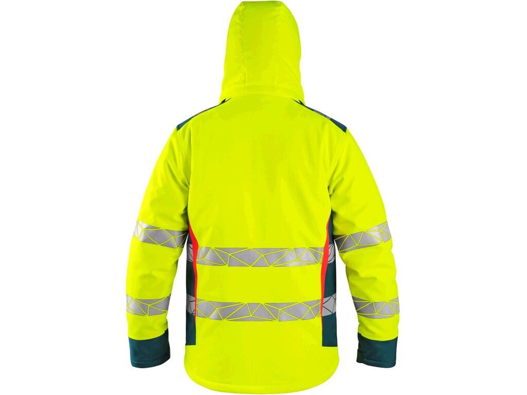 Bunda CXS BEDFORD WINTER výstražná zimní pánská softshell žluto-petrolová