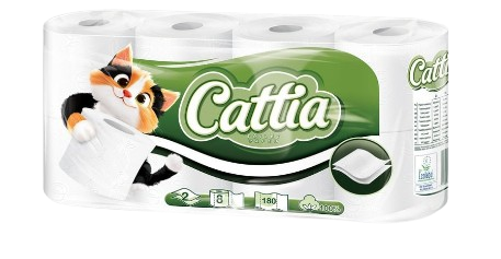 Cattia toaletní papír 2vrstvý 18m 8ks