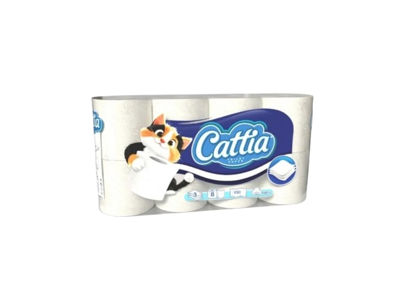 Cattia toaletní papír 3vrstvý, 15m, 8ks
