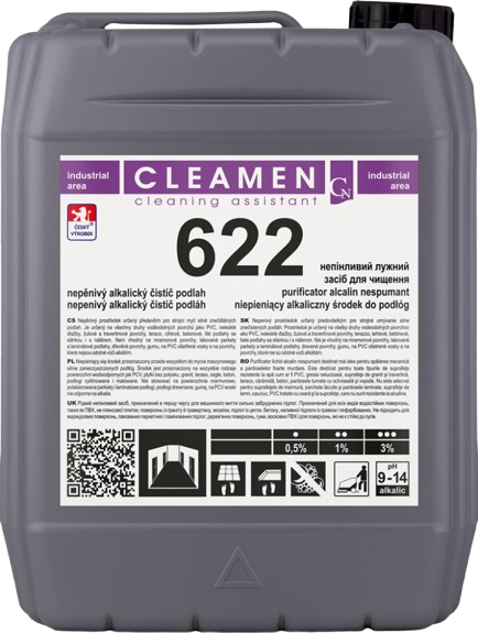 CLEAMEN 622 Nepěnivý alkalický čistič podlah 5kg (strojní mytí)