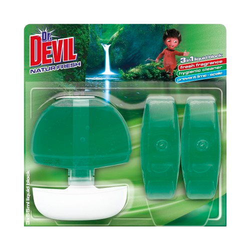 Dr. Devil WC blok 3v1 3x55ml Natur fresh NOVÝ