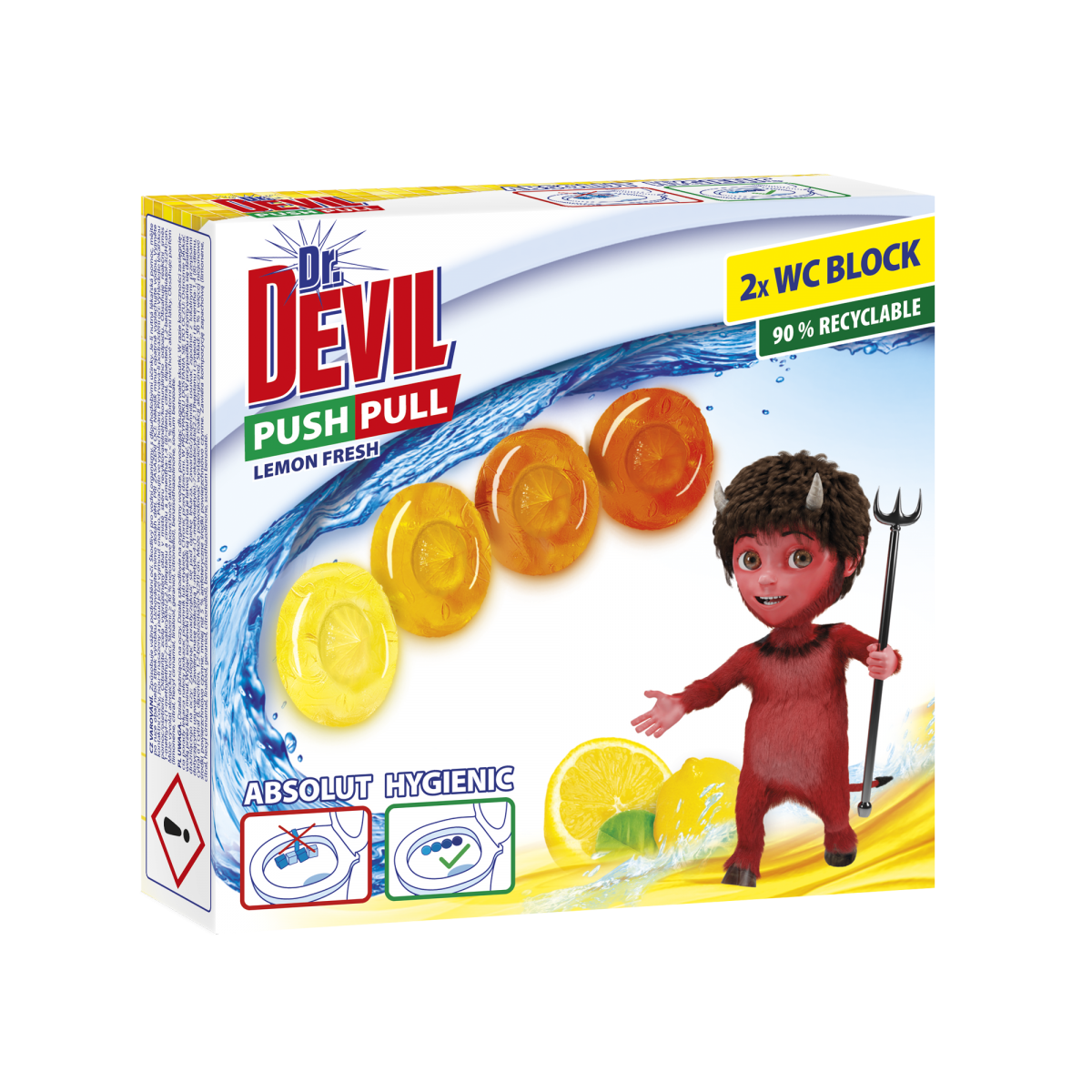 Dr. Devil WC push pull gel 2x20g Lemon Fresh