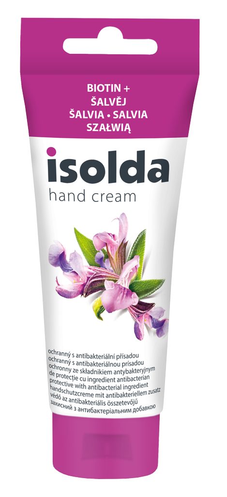 Isolda Šalvěj s biotinem 100ml, krém na ruce s antibakteriální přísadou,ochranný