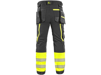 Kalhoty CXS NAOS HV pánské černo-žlutá Hi-Vis reflexní pruhy