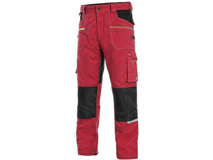Kalhoty CXS STRETCH pánské červeno - černé