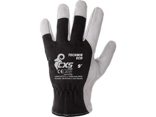 Kombinované rukavice TECHNIK ECO černo-bílé