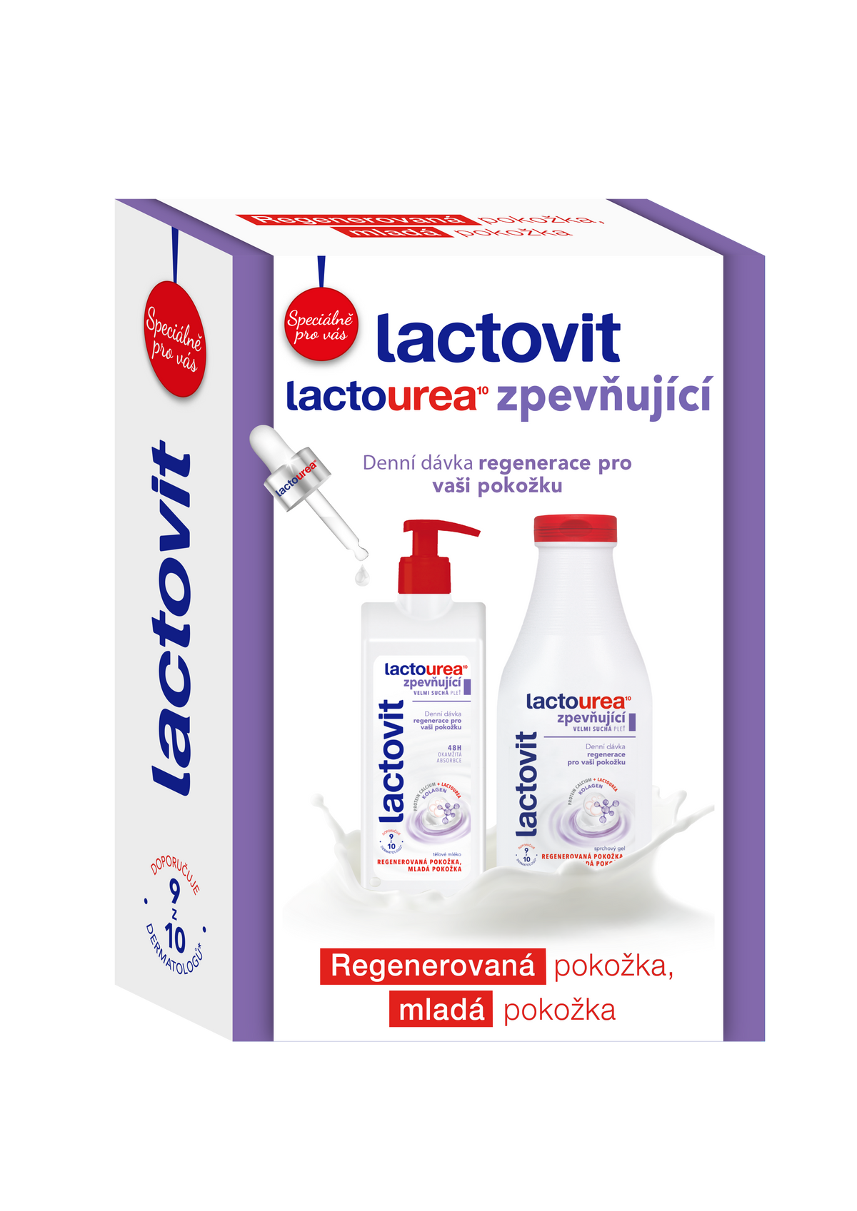 LACTOVIT balíček UREA ZPEVŇUJÍCÍ Tělové mléko 400ml+ Sprchový gel 500ml