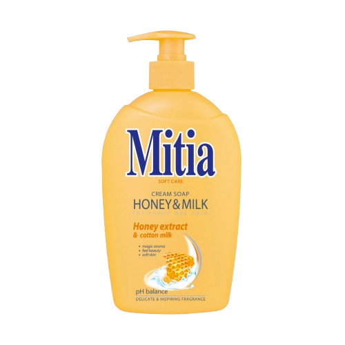 Mitia tekuté mýdlo 500ml Honey&Milk s dávkovačem