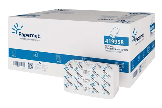 Papírové ručníky ZZ 2-vr. bílé, bělost 78%, 3990ks, Papernet (náhrada za 406343)