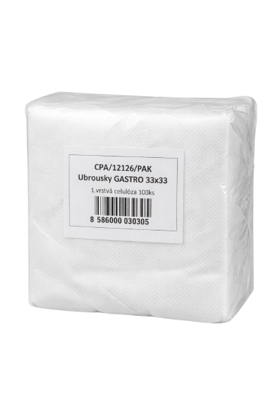 Papírové ubrousky Neutrál/Gastro 33x33cm, 100ks