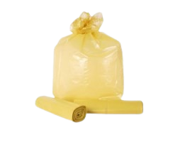 Pytle na odpad LDPE 120l, 25ks/role, 50my, 70x110cm, žluté