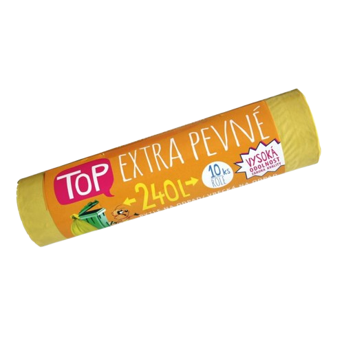 Pytle na odpad LDPE 240l, 10ks/role, extra pevné, žluté