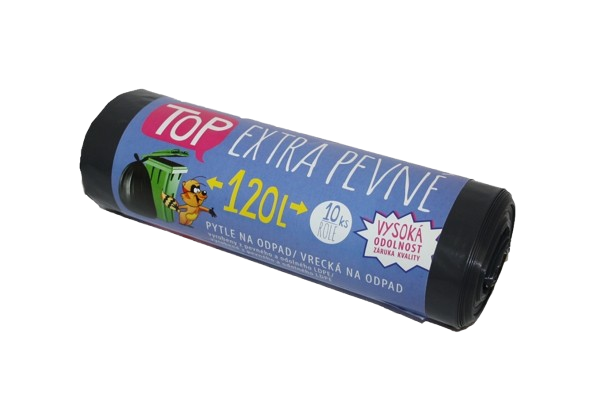Pytle na odpad LDPE Extra TOP 120l, 10ks/role, černé