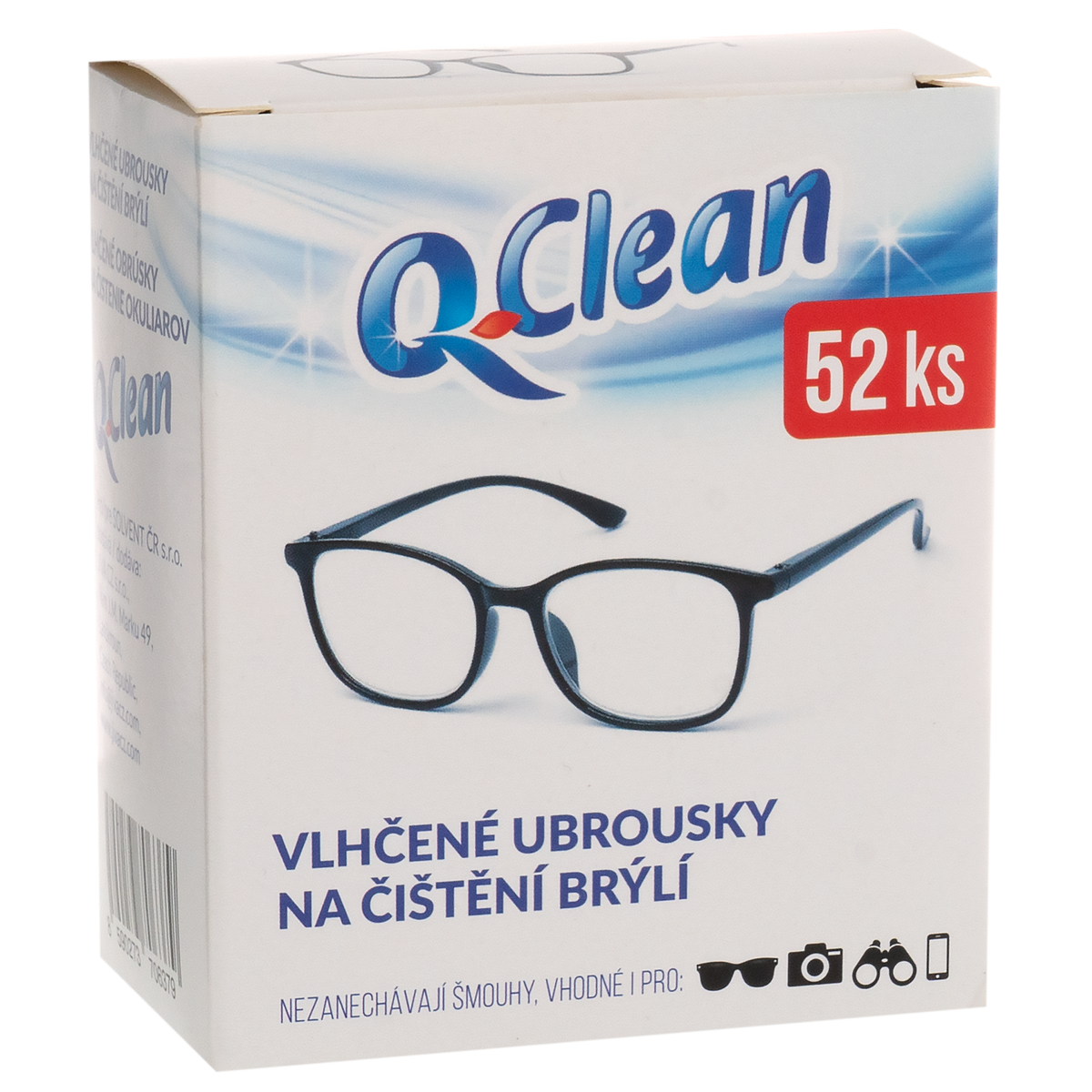 Q Clean Vlhčené ubrousky na brýle (52ks/kra)
