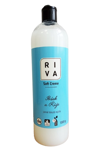 RIVA tekuté mýdlo 1kg soft creme Ibišek a Růže