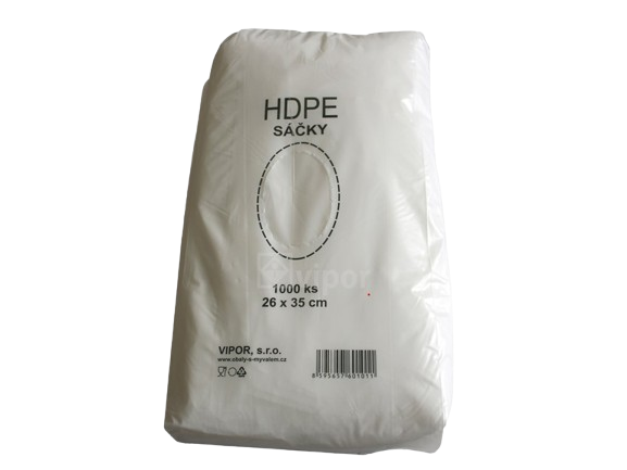 Sáčky HDPE, 1000ks/box, 26x35cm, vytahovací