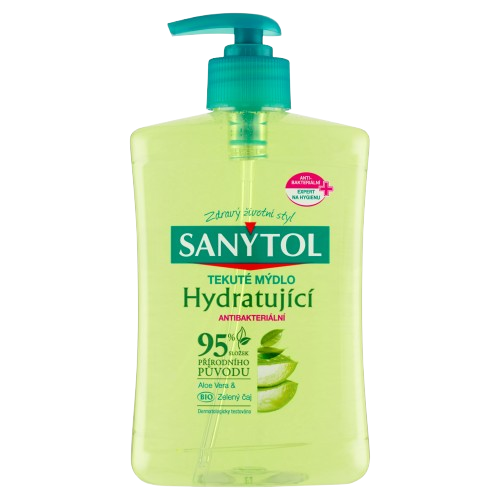 SANYTOL antb.mýdlo 95% přír.složení hydratující 500ml Aloe Vera&Zelený čaj 500ml