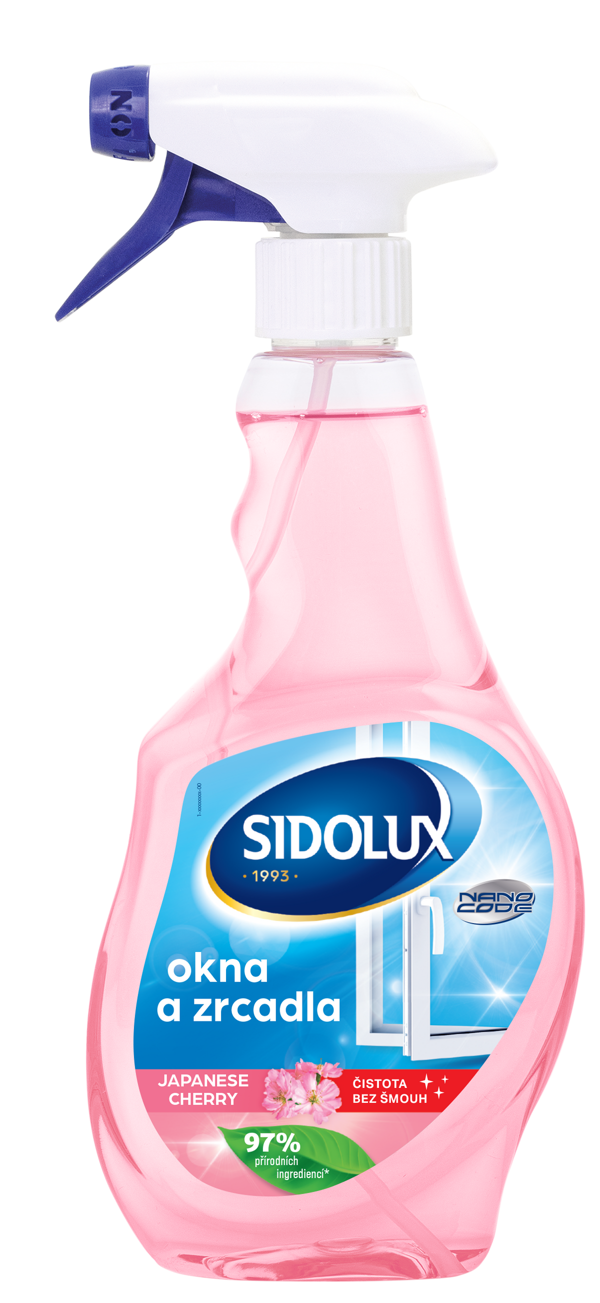 SIDOLUX Okna a zrcadla NANO CODE - Japanese cherry - čistič oken 500ml