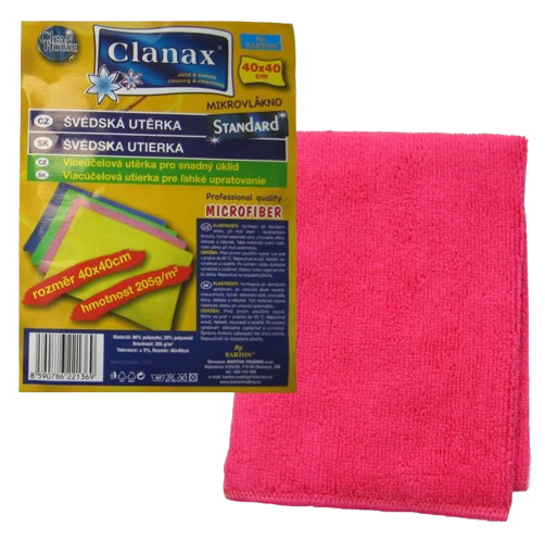 Švédská utěrka Clanax 40x40cm 205g/m2 růžová