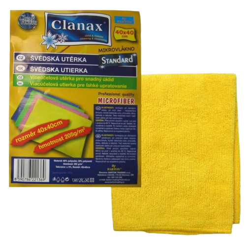 Švédská utěrka Clanax 40x40cm 205g/m2 žlutá