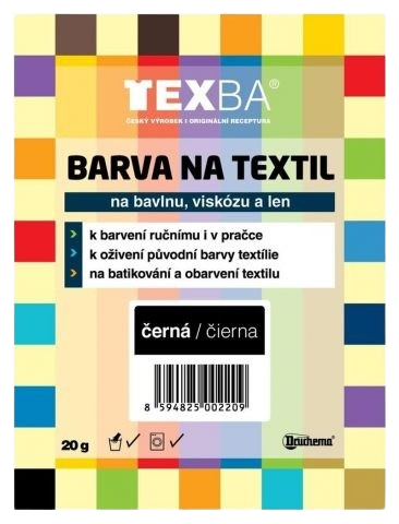 TEXBA 12 černá barva na textil Druchema