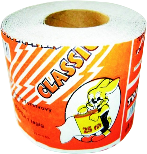 Toaletní papír Zajíc 400 Classic, 1vr, 400 útr., délka 25m, 100% recykl (1ks)