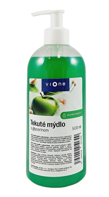 VIONE TEK.MÝDLO zelené JABLKO 500ml  s glycerinem, čiré s pumpičkou