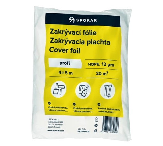 Zakrývací fólie 4x5m HDPE 12my