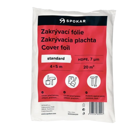 Zakrývací fólie 4x5m HDPE 7my