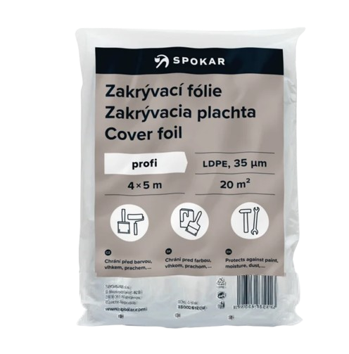 Zakrývací fólie 4x5m LDPE 35my šedá